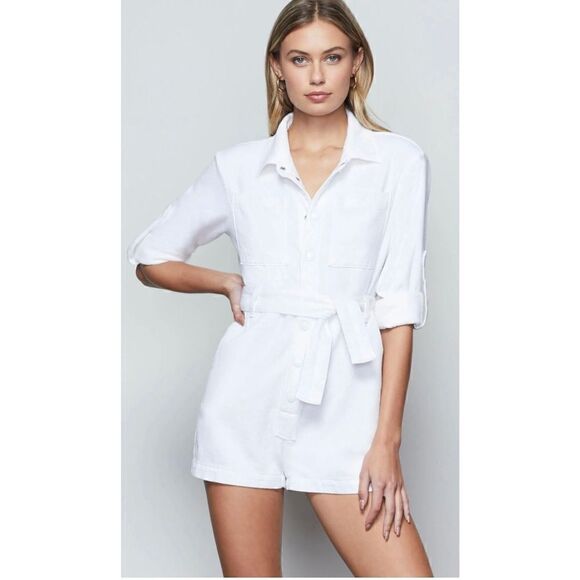 Good American Denim Playsuit Romper White - Picture 1 of 11